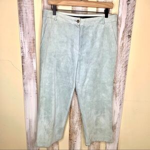 MaxMara Weekend Mint Green Suede Crop Pant